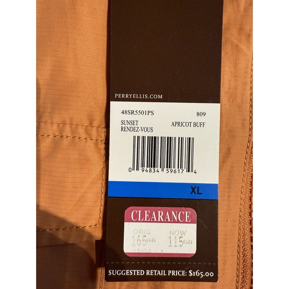 Perry Ellis Ripstop Jacket NWT Sunset Rendezvous Apricot Buff Metallic Blend XL - Picture 5 of 10